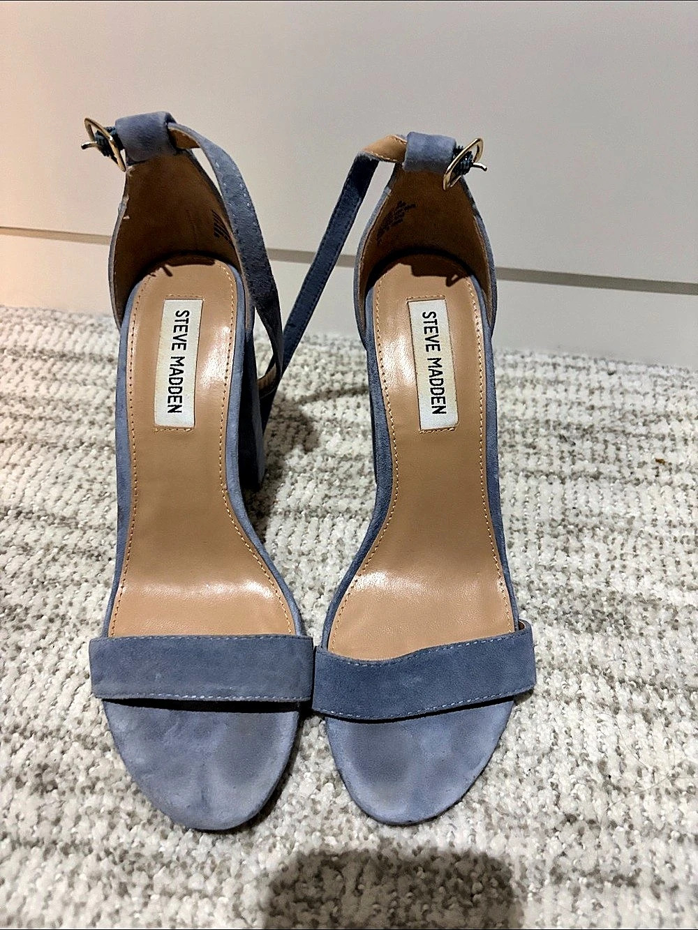 Steve Madden Carrson Blue Ankle Strap Heels